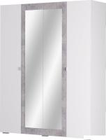 Шкаф распашной Аквилон Акцент №24 4ств (белое сияние/цемент светлый)