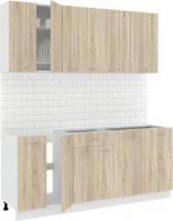 Готовая кухня Кортекс-мебель Корнелия Лира-лайт 1.9м без столешницы (дуб сонома)