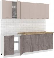 Готовая кухня Кортекс-мебель Корнелия Лира-лайт 2.3м (капучино/оникс/мадрид)