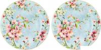 Набор тарелок Elan Gallery Яблоневый цвет на голубом 420430 (2 шт)