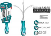 Набор отвертка с битами Total THT250FL1206 (12 предметов)