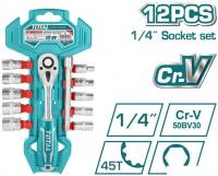 Набор трещотка с головками Total THT14114126 (12 предметов)