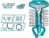 Набор трещотка с головками Total THT141121 (12 предметов)