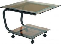 Журнальный столик Мебелик Дуэт 9 (черный/тонированный)