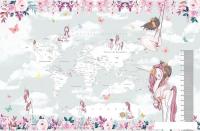 Виниловые обои Citydecor Princess 16 400x260, карта мира с ростомером