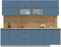 Готовая кухня Интерлиния Берес 2.7Б (дуб лазурный/дуб бунратти)