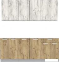 Готовая кухня Интерлиния Мила Лайт 2.0-60 без столешницы (дуб белый/дуб золотой)