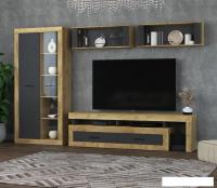 Антресоль Интерлиния Loft-7 Гостиная-3 (дуб золотой/антрацит)