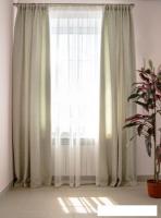 Комплект штор Decoretto Ветка классическая ВК-К5 140x260 (бежевый/голубой, 2 шт)