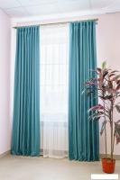 Комплект штор Decoretto Нубук НЯБ-K28 1.25x2.6 м (бирюзовый, 2 шт)
