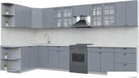 Готовая кухня Интерлиния Берес 1.5x2.4 правая (дуб серый/опал светлый)