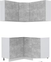 Готовая кухня Интерлиния Мила Лайт 1.2x1.2 без столешницы (бетон)