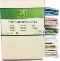 Постельное белье Альвитек Сатин однотонный на резинке 180x200x25 ПР-СО-Р-180(180)-КРЕМ (кремовый)