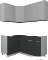 Готовая кухня Интерлиния Мила Лайт 1.2x1.6 без столешницы (серебристый/антрацит)