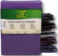 Постельное белье Альвитек Сатин однотонный на резинке 90x200x25 ПР-СО-Р-090-ТЛ (темная лаванда)