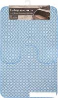 Набор ковриков Вилина 7060 001 (50x85, 50x52, противоскользящий, голубой)