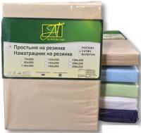 Постельное белье Альвитек Сатин однотонный на резинке 90x200x25 ПР-СО-Р-090-КП (кофейная пена)