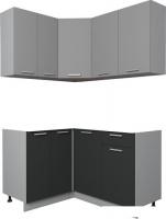 Готовая кухня Интерлиния Мила Лайт 1.2x1.2 без столешницы (серебристый/антрацит)