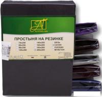 Постельное белье Альвитек Сатин однотонный на резинке 90x200x25 ПР-СО-Р-090-ГР (графит)