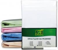 Постельное белье Альвитек Сатин однотонный на резинке 90x200x25 ПР-СО-Р-090-БЕЛ (белый)