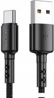 Кабель Vipfan X02 USB Type-A - USB-Type-C (1.8 м, черный)