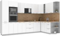 Готовая кухня Интерлиния Мила Лайт 1.88x3.4 правая (белый платинум/дуб бунратти)