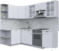 Готовая кухня Интерлиния Берес 1.5x2.5 левая (дуб полярный/серый каспий)