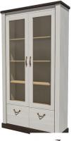 Шкаф-витрина Интерлиния ТР-ШГ2В (вудлайн кремовый/дуб венге)