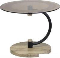 Журнальный столик Мебелик Дуэт 13Н (черный/дуб крымский состаренный/тонированное стекло)