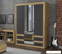 Шкаф распашной Интерлиния Loft LT-ШК1 (дуб золотой/антрацит)