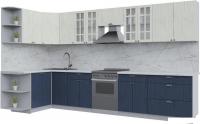 Готовая кухня Интерлиния Берес 1.5x3.6 левая (дуб снежный/дуб королевский/серый каспий)