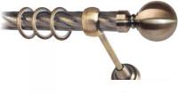 Карниз для штор Lm Decor Шар большой (антик, витая, 2.8м 25мм, 1 ряд)