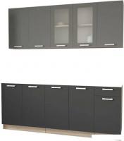 Готовая кухня Интерлиния Мила 20 без столешницы (серебристый/антрацит)