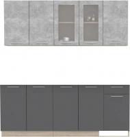 Готовая кухня Интерлиния Мила 20 без столешницы (бетон/антрацит)