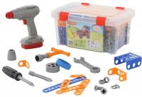 Конструктор Полесье 58119 Изобретатель - Трактор-погрузчик №1 + шуруповерт