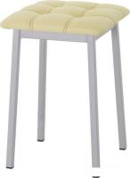 Табурет AMC Comfort 7К5.15 (кожзам, светло-желтый/серебристый)