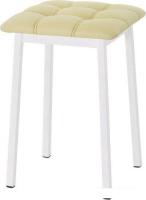 Табурет AMC Comfort 7К6.15 (кожзам, светло-желтый/белый)