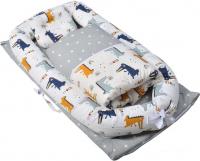 Матрас-кокон Farfello Крокодилы L4 (светло-серый)