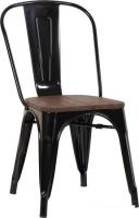 Стул Stool Group Tolix Wood YD-H440B-W LG-01 (черный глянцевый/темное дерево)