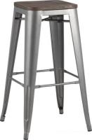 Табурет Stool Group TOLIX WOOD барный (серебристый) матовый