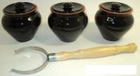 Набор горшочков Вятская керамика НБР ВК-1/3Ч (черный янтарь)