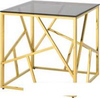 Журнальный столик Stool Group Арт Деко 55x55 EET-015 (стекло Smoke/сталь золото)