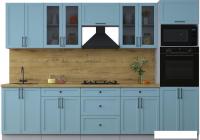 Готовая кухня Интерлиния Тренд 3.0В (океан/океан/дуб бунратти)