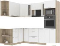 Готовая кухня Интерлиния Мила 1.68x2.4 левая без столешницы (белый платинум)