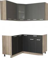 Готовая кухня Интерлиния Мила 12x15 без столешницы (серебристый/антрацит)