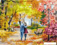Картина по номерам Белоснежка Осенний парк, скамейка, двое 142-AB