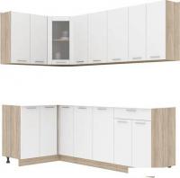 Готовая кухня Интерлиния Мила 12x23 без столешницы (белый платинум)