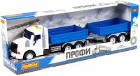 Грузовик Полесье Профи бортовой с прицепом 92564 (синий)