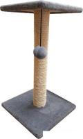 Комплекс Cat House Столбик с полкой 0.7 (сизаль серый)