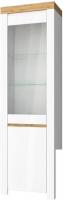 Шкаф-витрина Anrex Taurus 1V1D (белый глянец/дуб вотан)